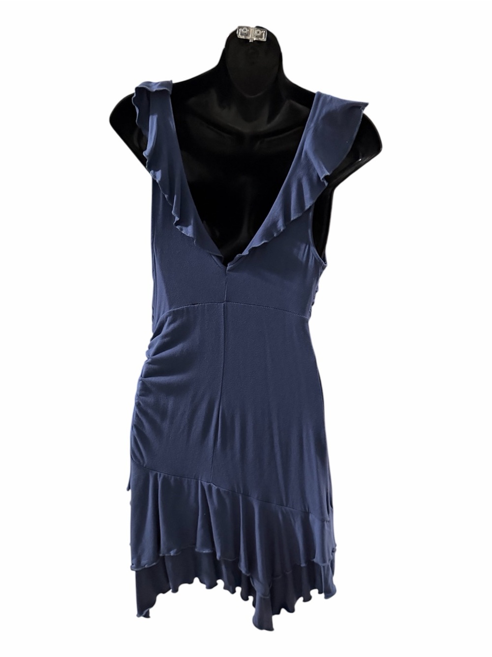 wild fable Navy Blue Ruffle Tie-Front Mini Dress - Picture 2 of 2
